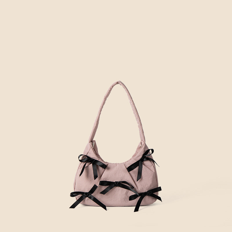 Trendy Bow Female Nylon Handbag