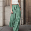 Women's Fashion Tie Elastic Waist Pleated Wide-leg Pants