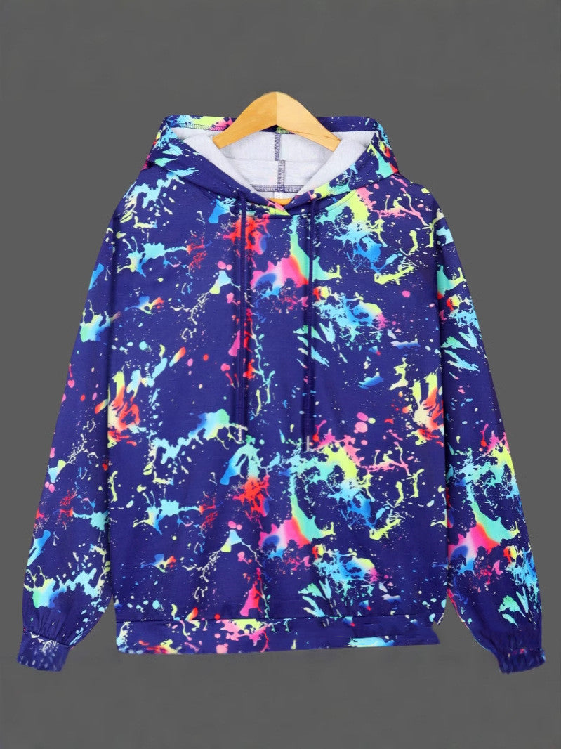 Women's Color Printing Hooded Sweatshirt