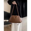 Authentic Leather Weave Dumpling Bag Women's Hand Shoulder Underarm Bag