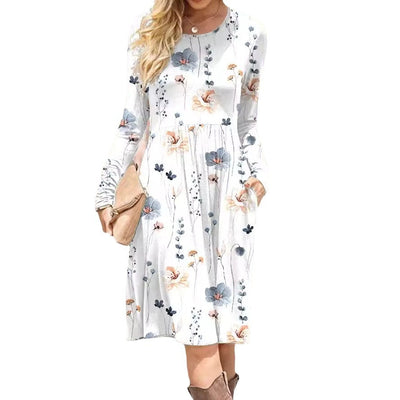 Versatile Mid-length Printed Dress