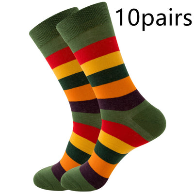 Striped Men's Socks Square Tube Socks Wave Women's Socks