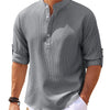 Men's Casual Shirt  Long Sleeve Stand Collar Solid Color Shirt Mens Clothing