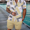 Men's Loose Casual Geometric Short Shirt