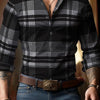 Breathable Volkswagen Casual Versatile Lattice Men's Long Sleeve Shirt