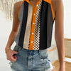 White Fold Collar Sleeveless Shirt