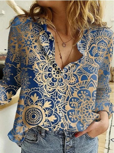 Women's Printed Casual Long Sleeve Shirt