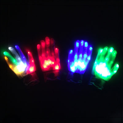 1Pair Chic LED Light Up Skeleton Hand Gloves Halloween Christmas Costume Decor