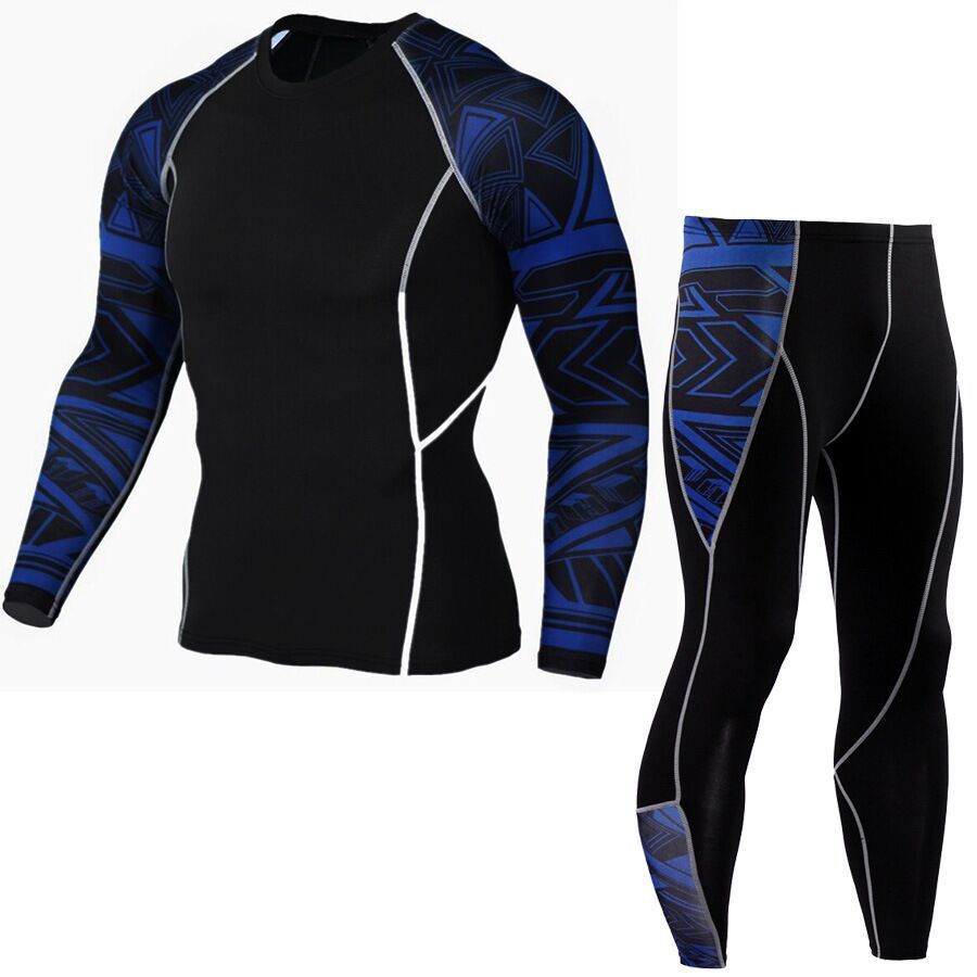 Men's Fashion And Comfort Printed Long Sleeve Gym Suit