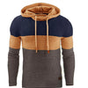 Men's Jacquard Sweater Long-sleeved Hoodie Warm Color Hooded Sweatshirt Jacket