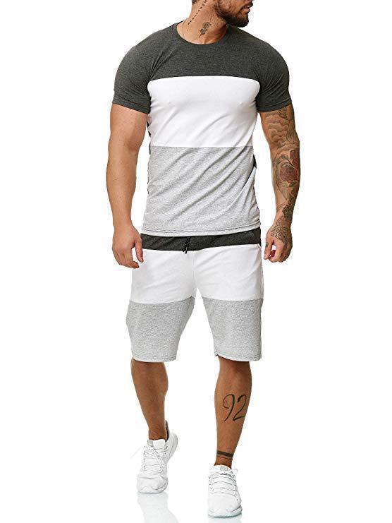 Outdoor Sports and Leisure Color Matching T Sleeve Mens Suit