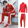 Sports Suit Long-Sleeved Jacket Plus Velvet Two-Piece Casual Morning Jogger Training Sweater Jacket