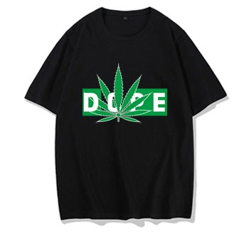 Hemp Leaf Dope Weed New Rap Trend Hip Hop T-shirt Men''s Short Sleeve Cotton Men''s Half Sleeve T-shirt