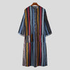 Arab Striped Printed Muslim Men's Robe