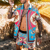 Floral Shirt Beach Two Piece Suit New Fashion Men Sets