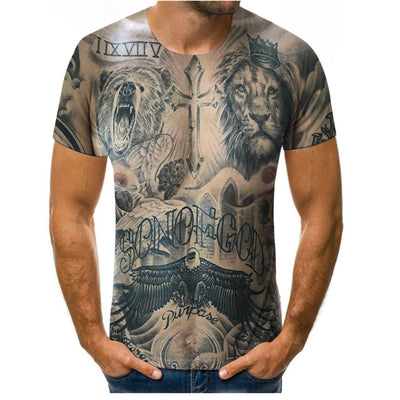 Muscular Men Men Printed Short Sleeves