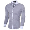 Mens Casual Long Sleeve Slim Fit Shirts