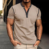 Fashion Short-sleeved Polo Shirt Summer Button V-neck T-shirt Tops Mens Clothing