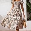 Summer Print Halter Ruffle Dress For Women