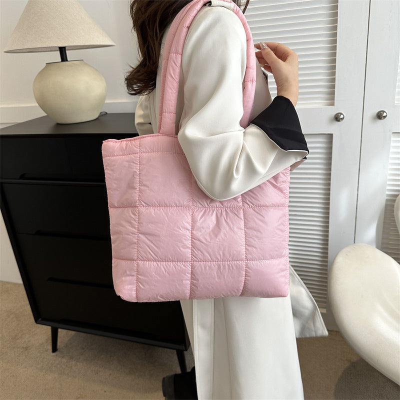 New Women's Simple And Soft Large Capacity Puff Bag