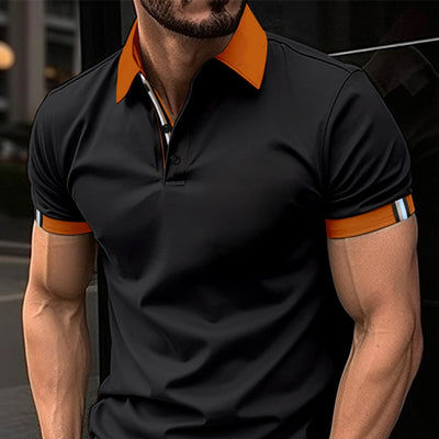 Men's Casual Button Solid Color Short Sleeves