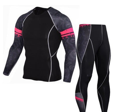 Men's Fashion And Comfort Printed Long Sleeve Gym Suit