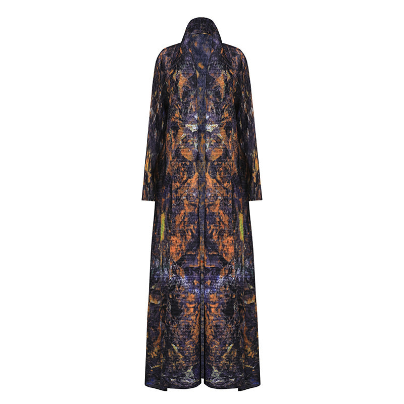 Women's Long-sleeved Cardigan Printed Dress