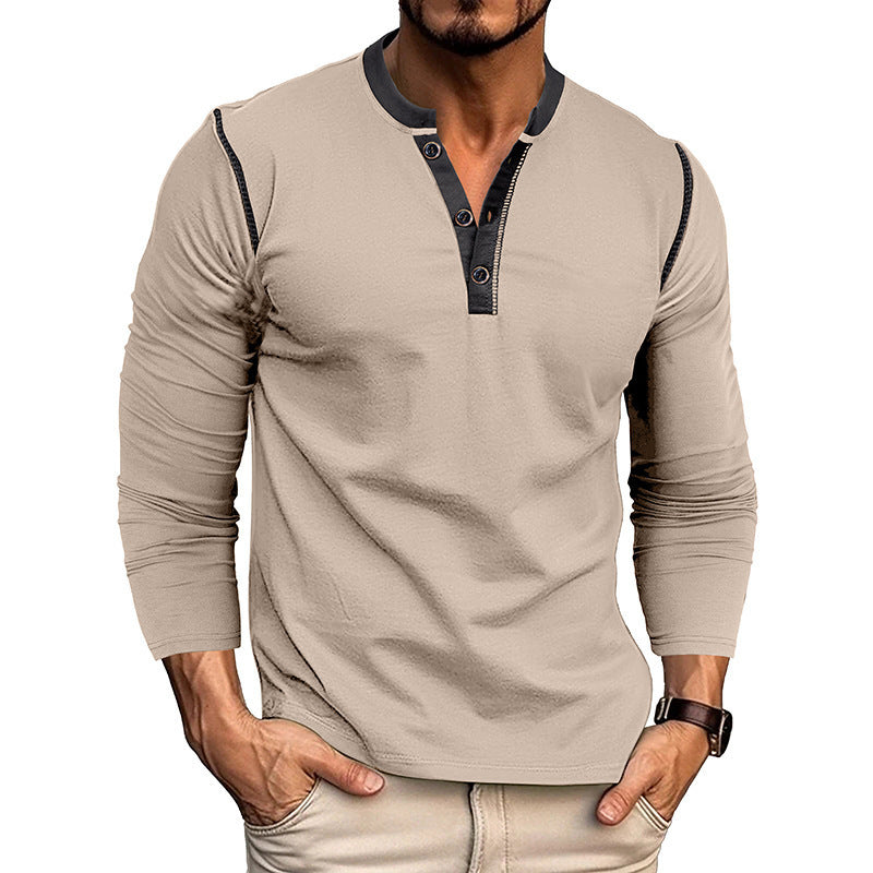 Men's Clothing Autumn And Winter Long Sleeves Henley Shirt