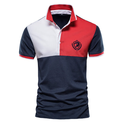 Men's Stitching POLO Shirt Plus Size Men's Short Sleeves