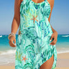 Sea Turtle Ocean Wind Printing Slip Dress