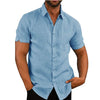 Men Short Sleeve Summer Solid Shirts Casual Loose Tops Tee