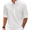 Men's Casual Shirt  Long Sleeve Stand Collar Solid Color Shirt Mens Clothing