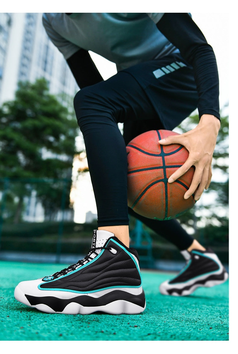 Fashion Thick Bottom Wear-resistant High-top Trendy Running Basketball Shoes