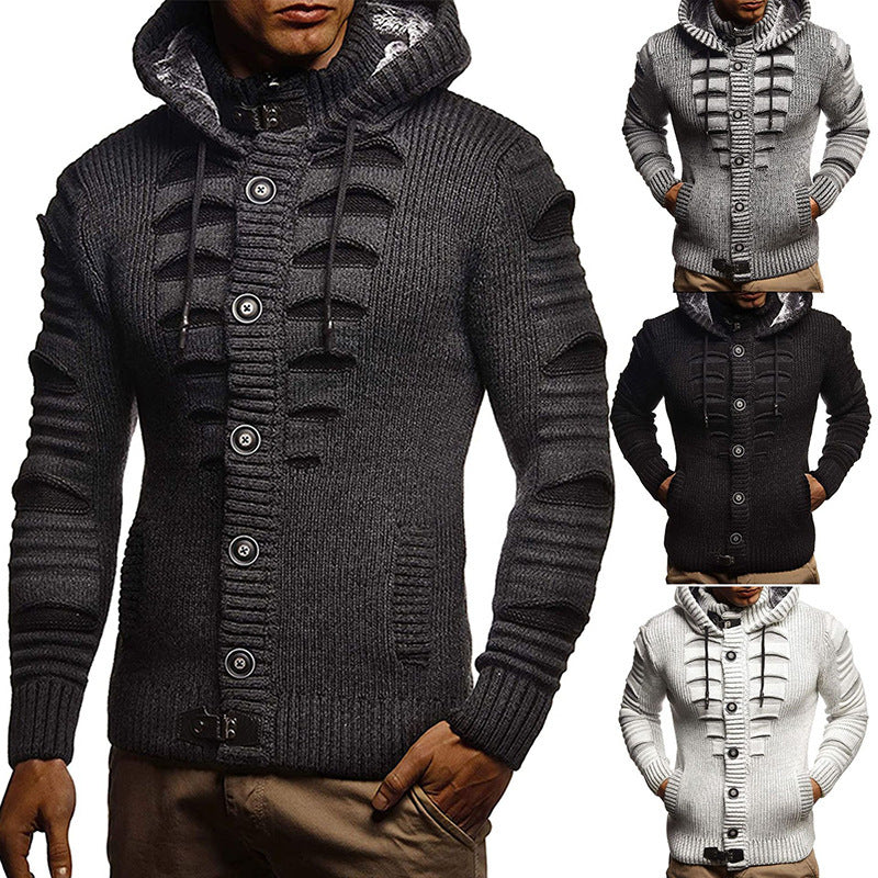 Sweater Men's Hooded Knitted Cardigan Jacket