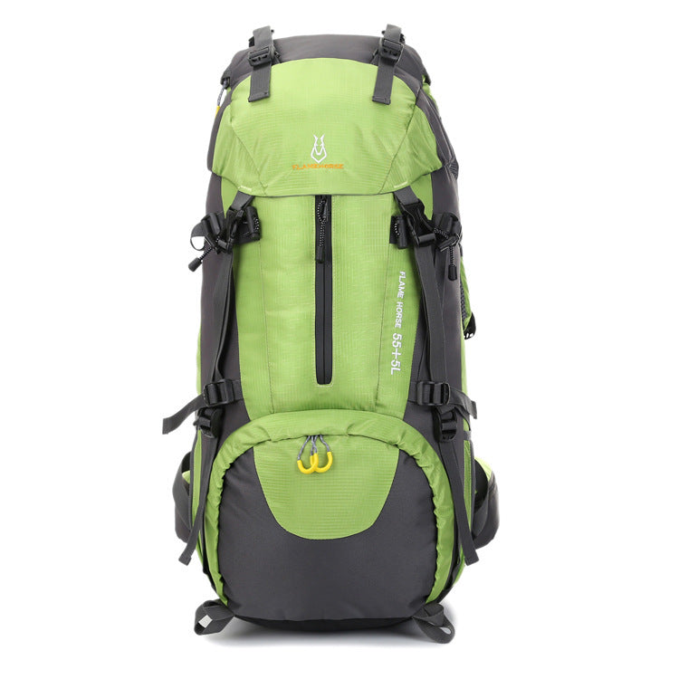 Mountaineering waterproof outdoor sports nylon bag Wild camping backpack Rainproof 60L mountaineering bag wholesale