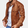 Punk Mens Motorcycle Leather Jacket