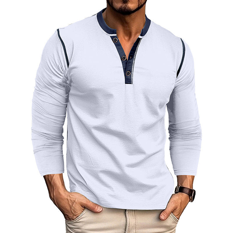 Men's Clothing Autumn And Winter Long Sleeves Henley Shirt