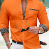 Fashion Loose Breathable Pocket Men's Long Sleeve Shirt