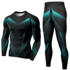 Men's 2 Piece Tracksuit Suit Compression Clothes Running Winter Long Sleeve Trousers