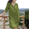 New V-neck Loose Mid-length Dress Women