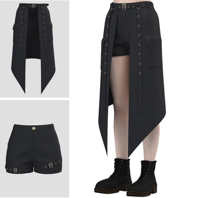 Rock Dark Punk Shorts Skirt For Women