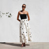 Polka Dot Print Stitching Chest Wrap A- Line Dress