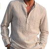 Men's Long Sleeve Casual Beach Linen Shirt