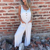 Women's Jumpsuit With Pockets Solid Color Loose Casual Buttons Long Pants Summer