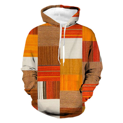 Stitching Pattern 3D Digital Printing Sweater Spring And Autumn Men's Hoodie