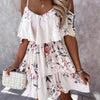 Spaghetti-strap Floral Print Elastic Waist New Loose Dress