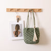 Fashion Tassel Shoulder Straw Bag Fan Hollow Beach Bag