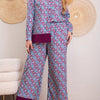 Ethnic Geometric Long Sleeve Shirt Trousers Suit