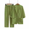 Women's Cotton Linen Coat Pants Fall Loose Fashion Suit