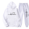 Men's And Women's Fleece-lined Sweater Suit Autumn And Winter Heart Figure Hoodie